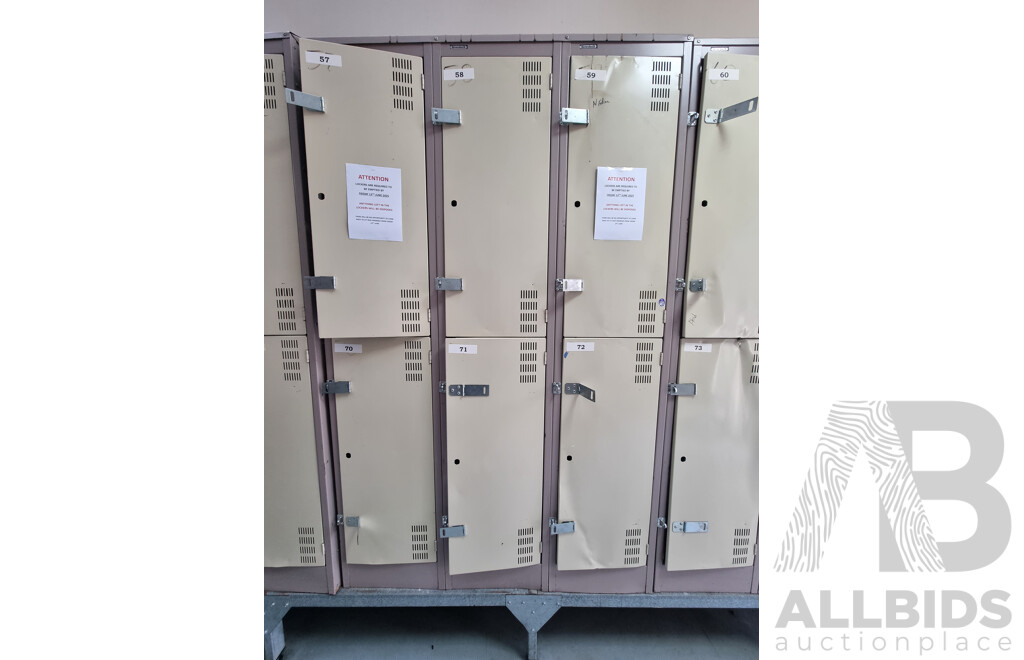 Job Lot of 5 Bays of Brown Built Lockers