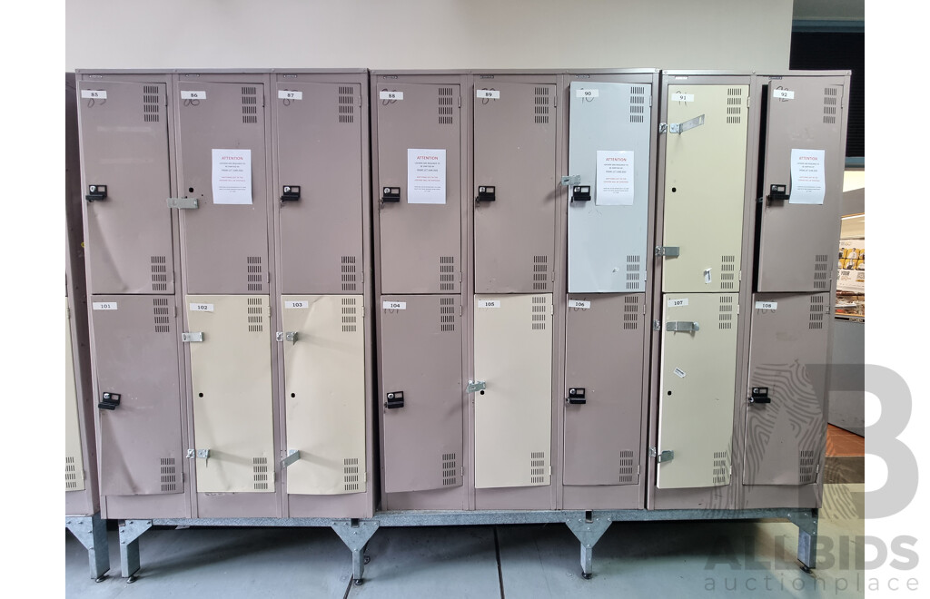 3 Bays of Brown Built Lockers