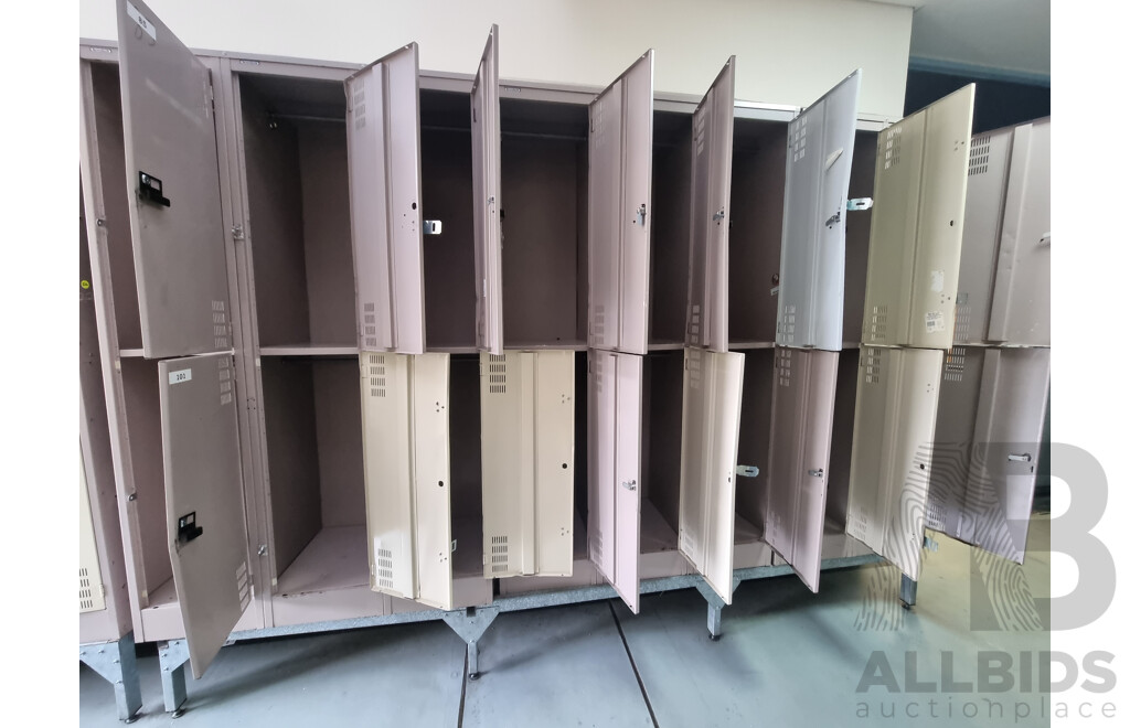 3 Bays of Brown Built Lockers