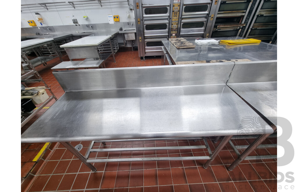 2 Stainless Steel Work Benches with Under Shelf Storage