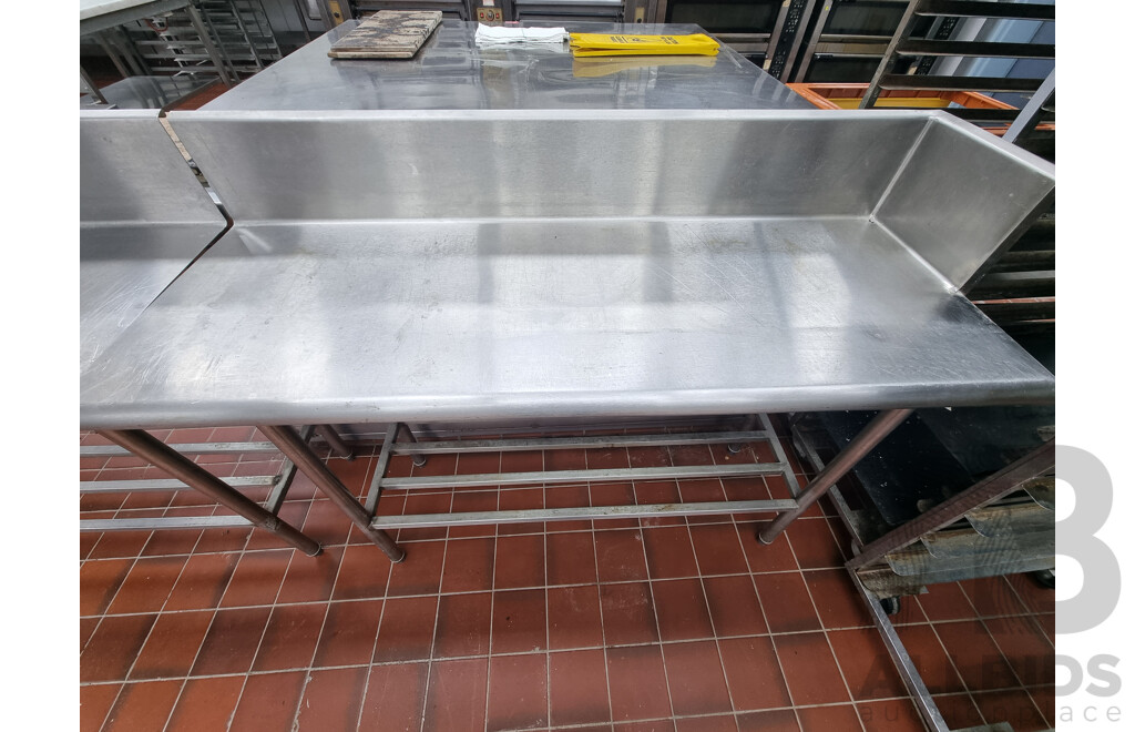 2 Stainless Steel Work Benches with Under Shelf Storage