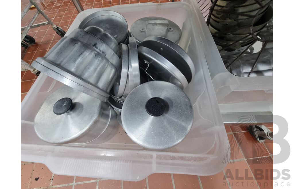 Job Lot Stainless Steel Work Bench Trolley with Under Shelf Storage & Contents ETC