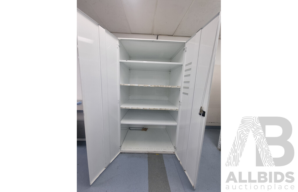 Metal Deep Shelf Brown Built Storage Locker