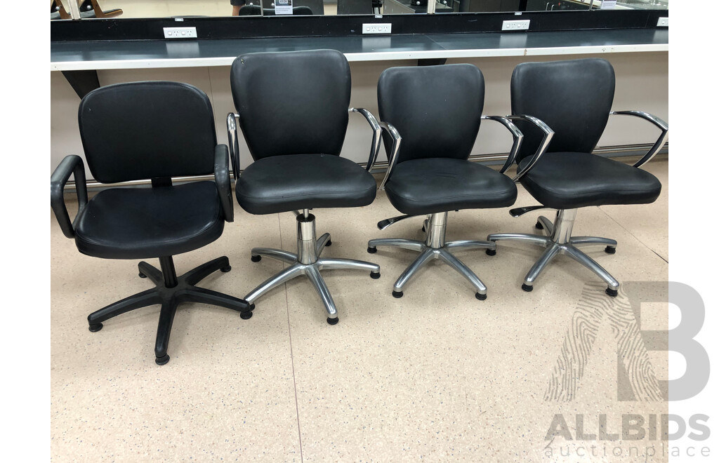 Gaslift Salon Chairs, Gaslift Office Chair and Occasional Chairs - Lot of Seven