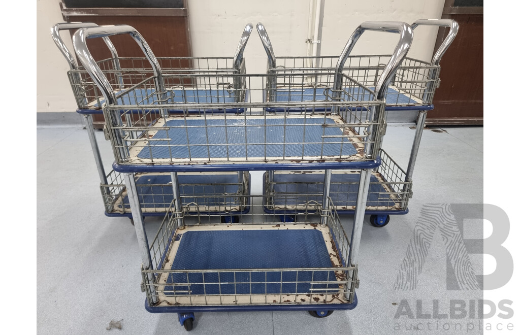 Lot of 3 Caged Service Trolleys ETC