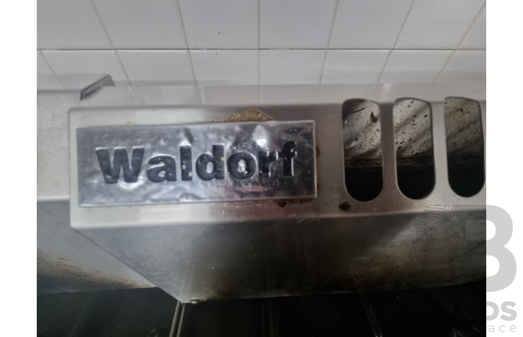 Waldorf by Moffat 8 Burner Gas Cook Top with Under Bench Fan Forced Electric Oven Combo