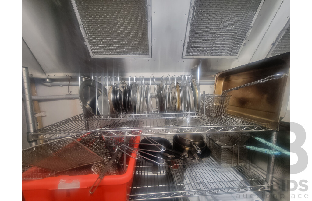 Lot of 3 Kitchen Racking Trolleys & Contents ETC