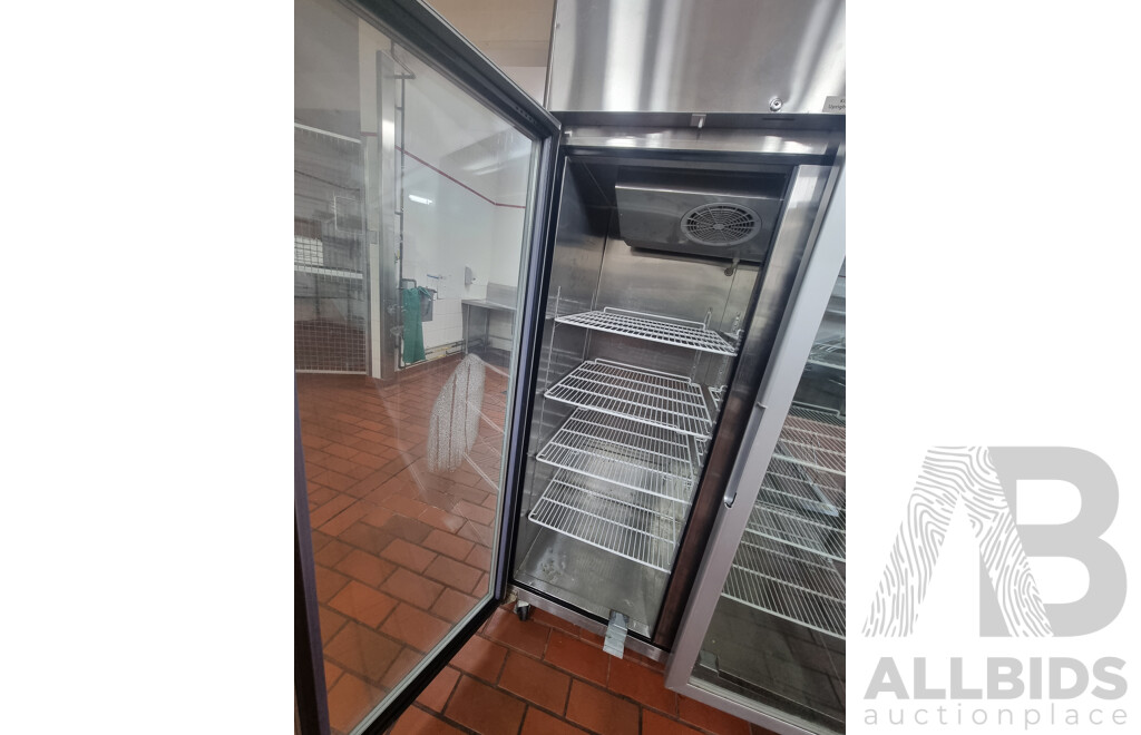 Quipwell Commercial 2 Door 1300L Glass Door Fridge