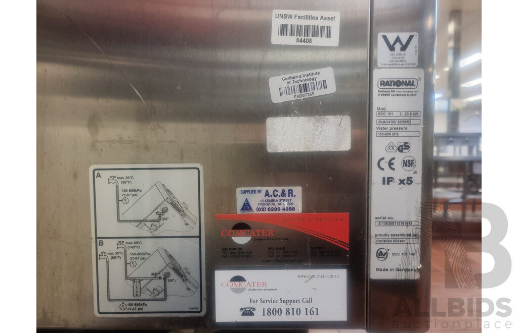 Rational SCC101 Combi Oven with 12 Slot Cooling Rack Stand