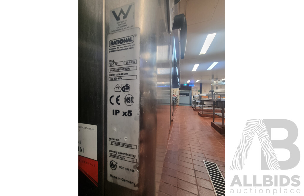 Rational SCC101 Combi Oven with 12 Slot Cooling Rack Stand