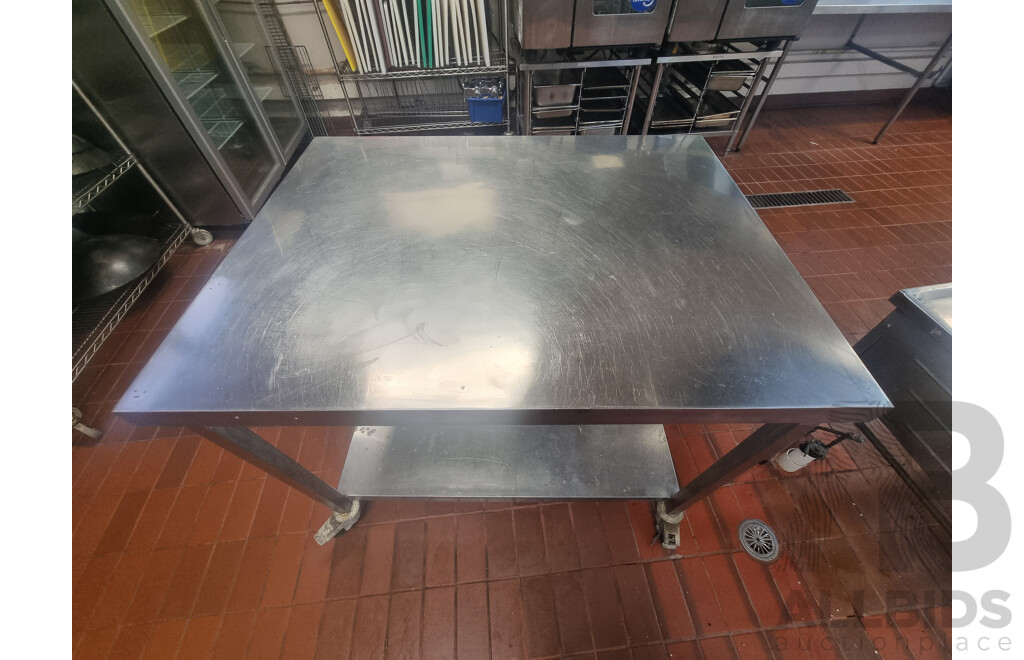 Stainless Steel Work Bench Trolley with Under Bench Storage