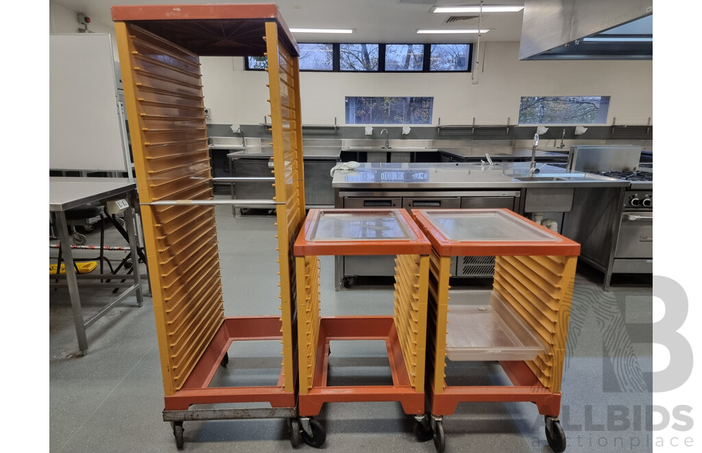 Lot of 3 Bakery Trolleys ETC
