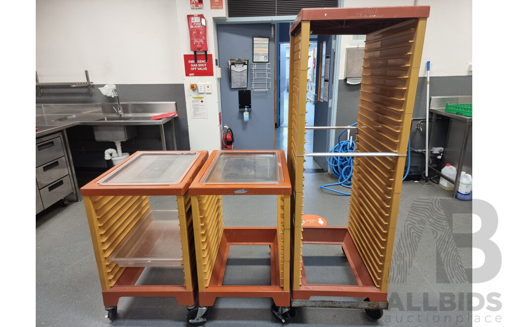 Lot of 3 Bakery Trolleys ETC