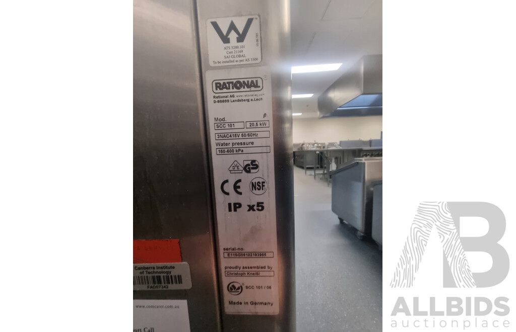 Rational SCC101 Combi Oven with 12 Slot Cooling Rack Stand