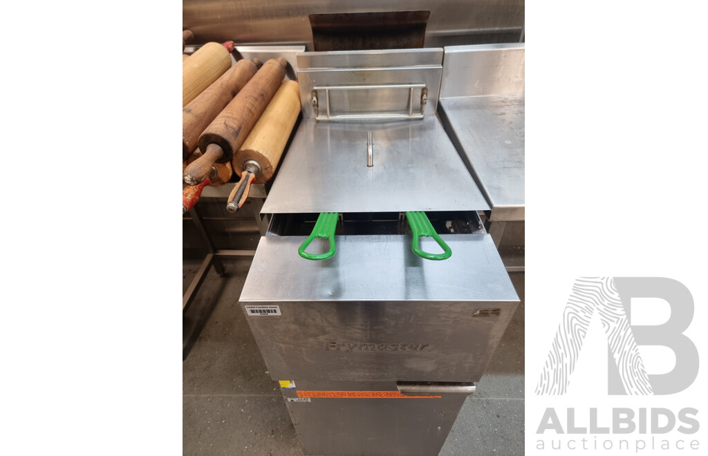 Fry-master Commercial Gas Deep Fryer, Stainless Steel Work Bench & Contents ETC