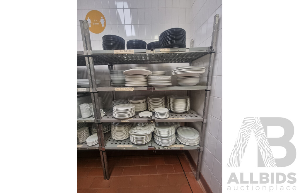 3 Kitchen Racking Storage Shelves & Contents ETC