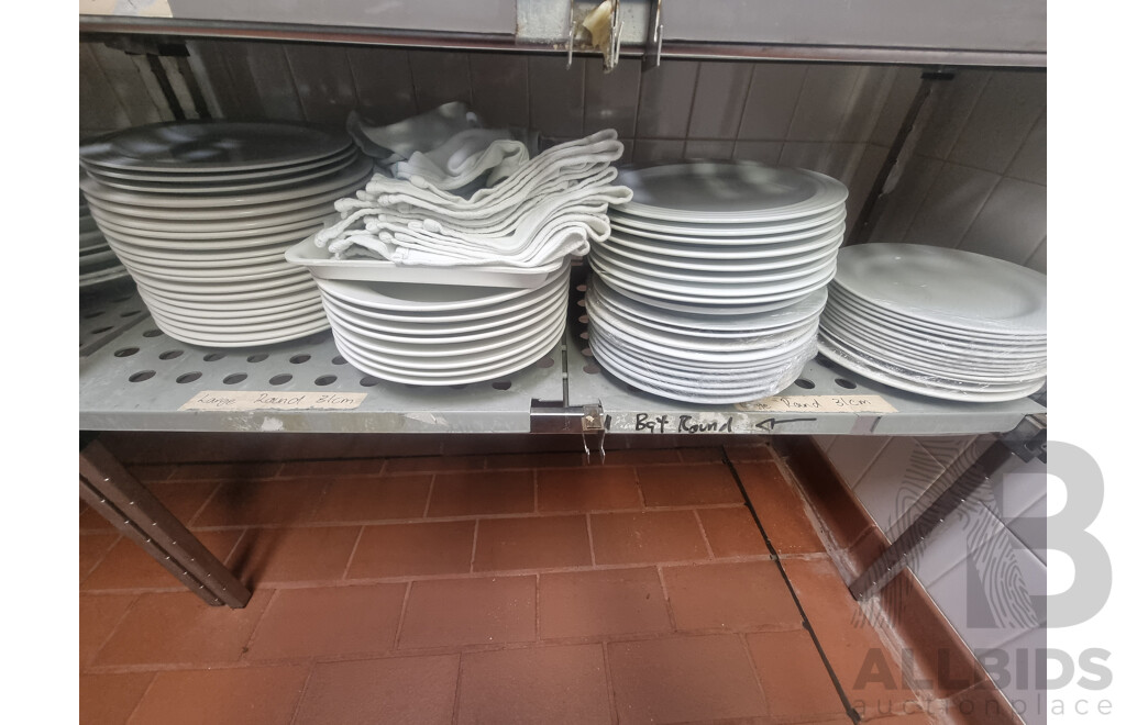 3 Kitchen Racking Storage Shelves & Contents ETC