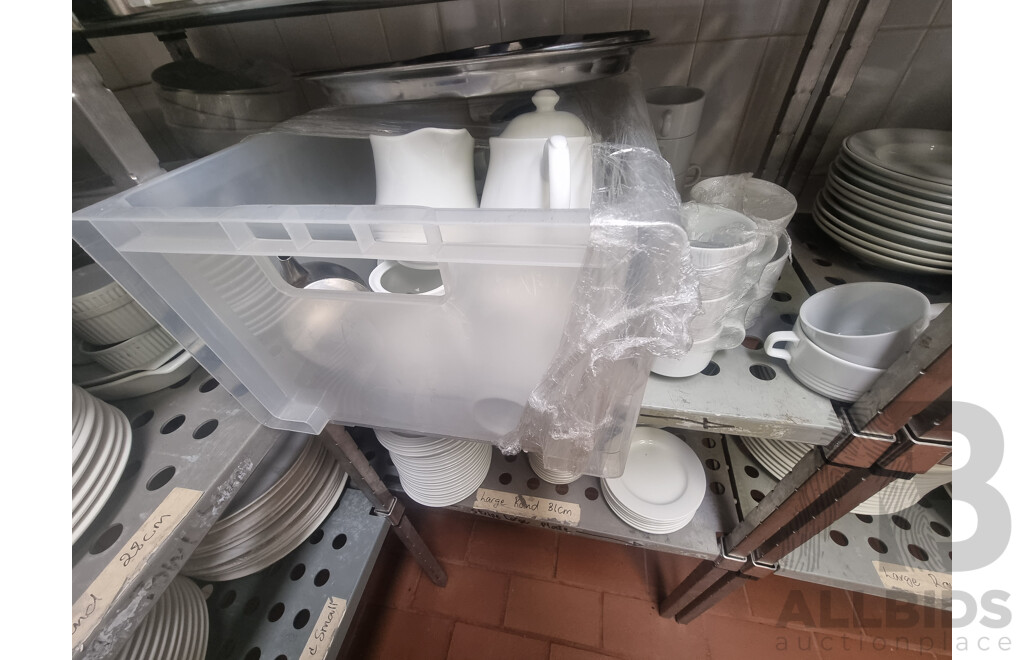 3 Kitchen Racking Storage Shelves & Contents ETC