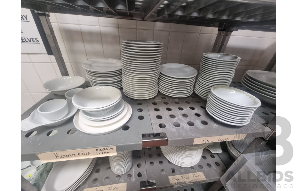 3 Kitchen Racking Storage Shelves & Contents ETC