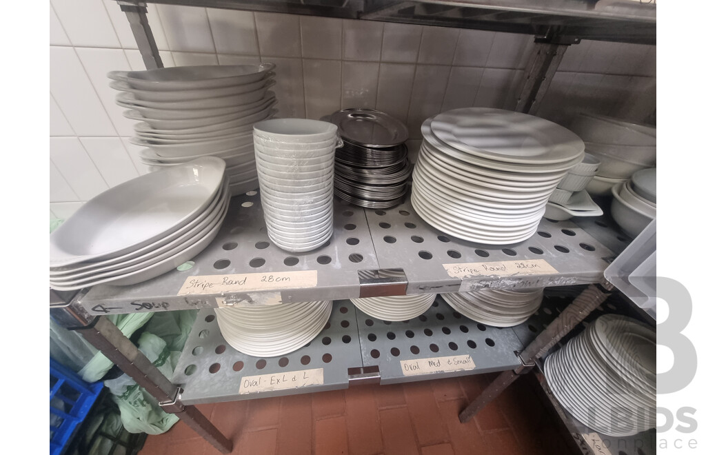 3 Kitchen Racking Storage Shelves & Contents ETC