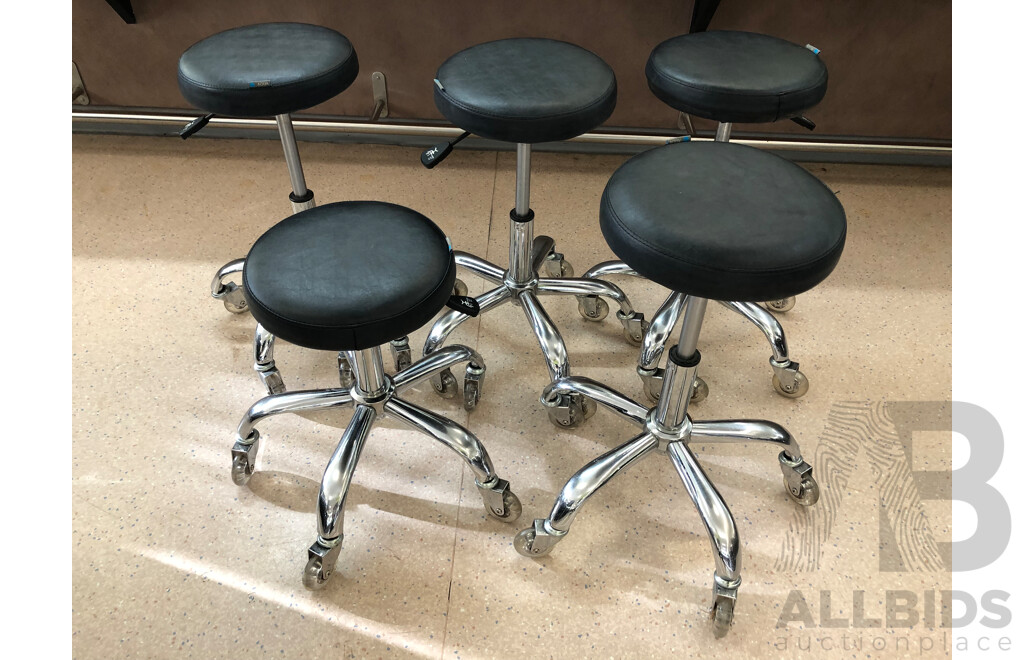 Gaslift Salon Stools - Lot of Five