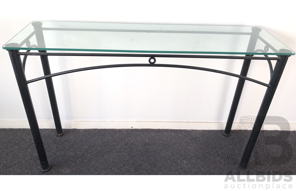 Glass Top Console Table