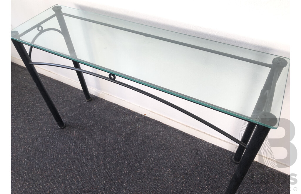 Glass Top Console Table