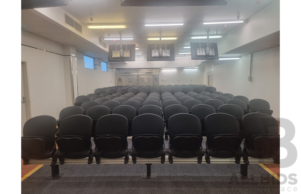 12 Rows of Camatic Theatre Seating on Carpeted Podium
