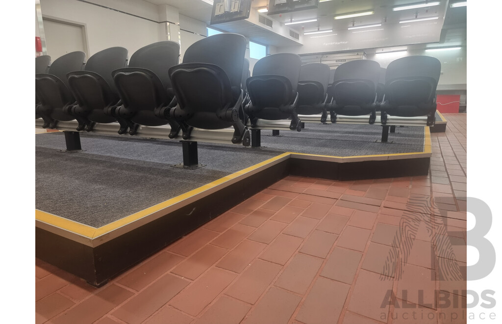 12 Rows of Camatic Theatre Seating on Carpeted Podium