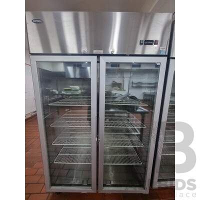 Quipwell Commercial 2 Door 1300L Glass Door Fridge