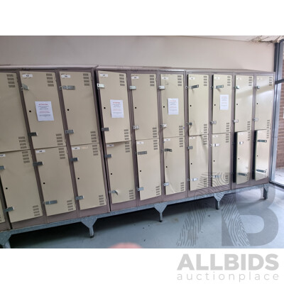 Job Lot of 5 Bays of Brown Built Lockers