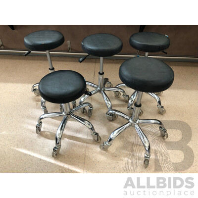 Gaslift Salon Stools - Lot of Five