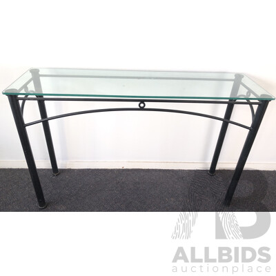 Glass Top Console Table
