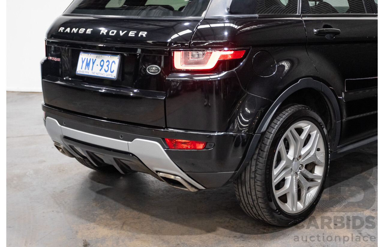 02/2018 Range Rover Evoque Td4 (110kW) SE DYNAMIC (AWD) LV MY18 5D Wagon Santorini Black Turbo Diesel 2.0L