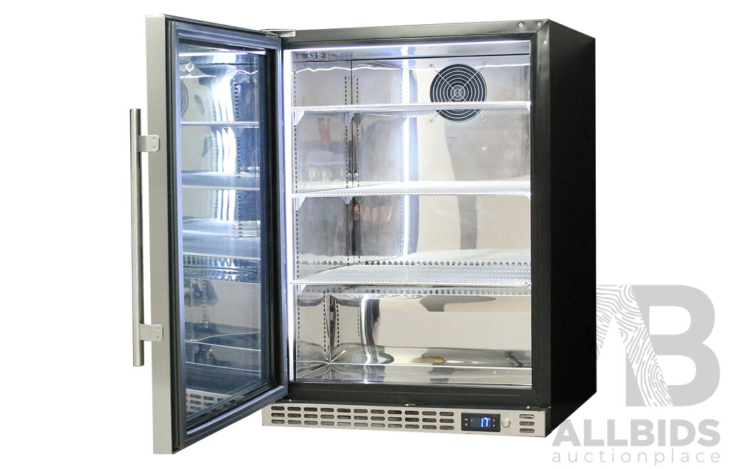 SCHMICK SK156LHD Quiet Running Front Venting Under Bench Glass Door Bar Fridge - Left Hinge - ORP $1,417.00
