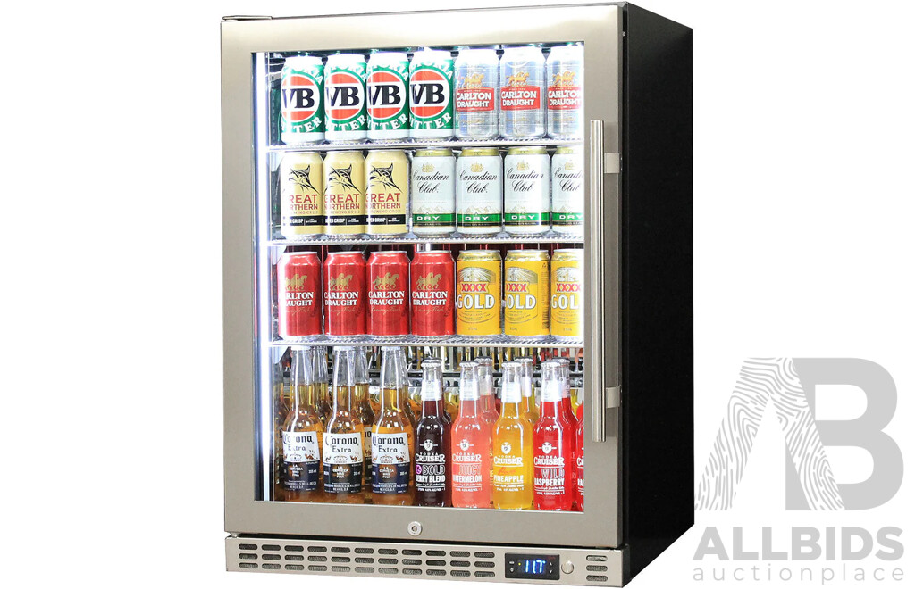 SCHMICK SK156LHD Quiet Running Front Venting Under Bench Glass Door Bar Fridge - Left Hinge - ORP $1,417.00