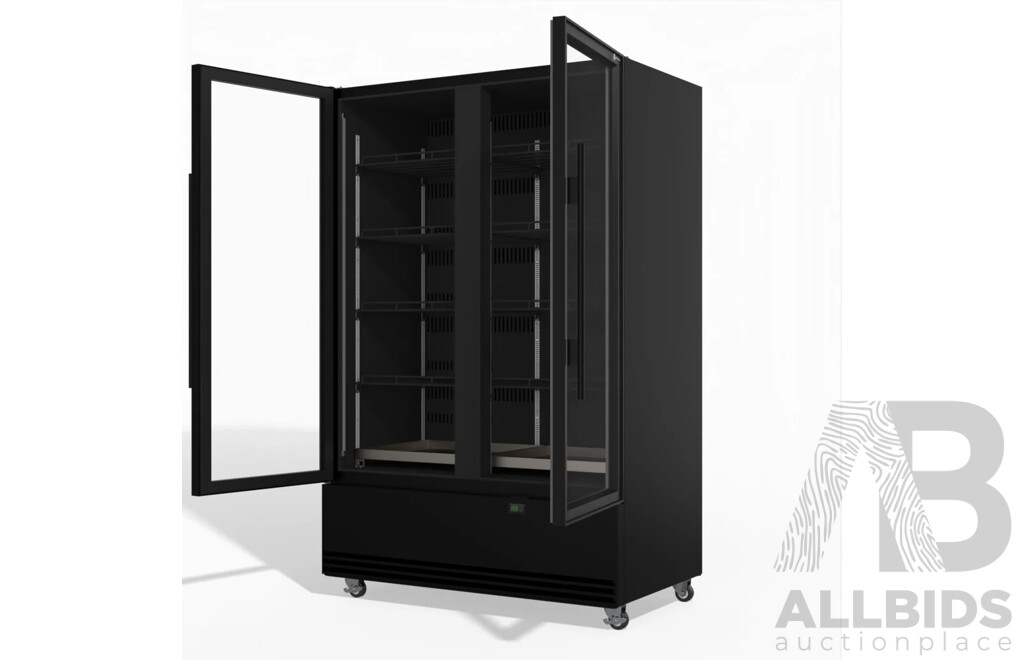 SKOPE BME1200NA 2 Glass Door Display  Fridge - Black - 1079L - RRP $5,438