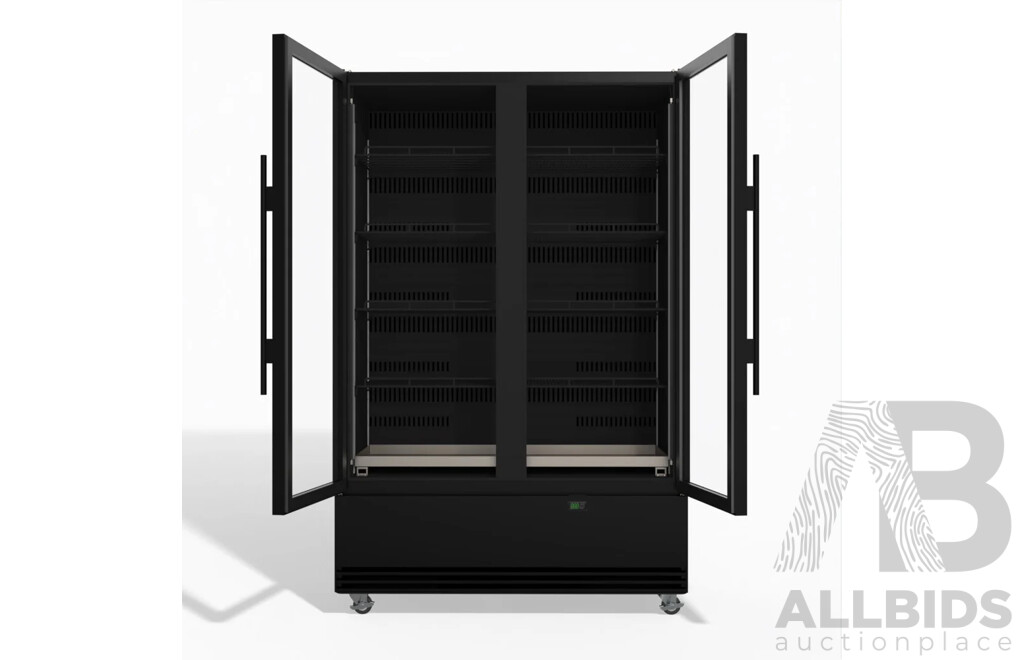 SKOPE BME1200NA 2 Glass Door Display  Fridge - Black - 1079L - RRP $5,438