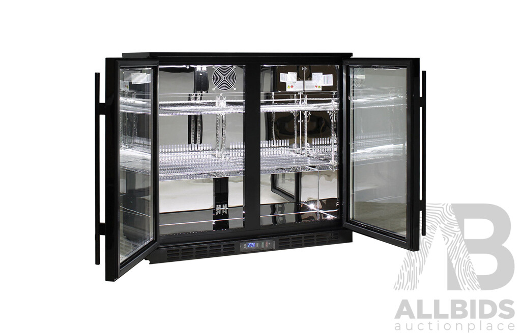 Rhino 208L Double Door Glass Black Back Bar - SG2H-B  - ORP $1,977 - Brand New
