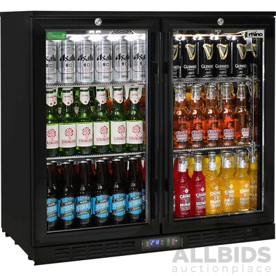 Rhino 208L Double Door Glass Black Back Bar - SG2H-B  - ORP $1,977 - Brand New