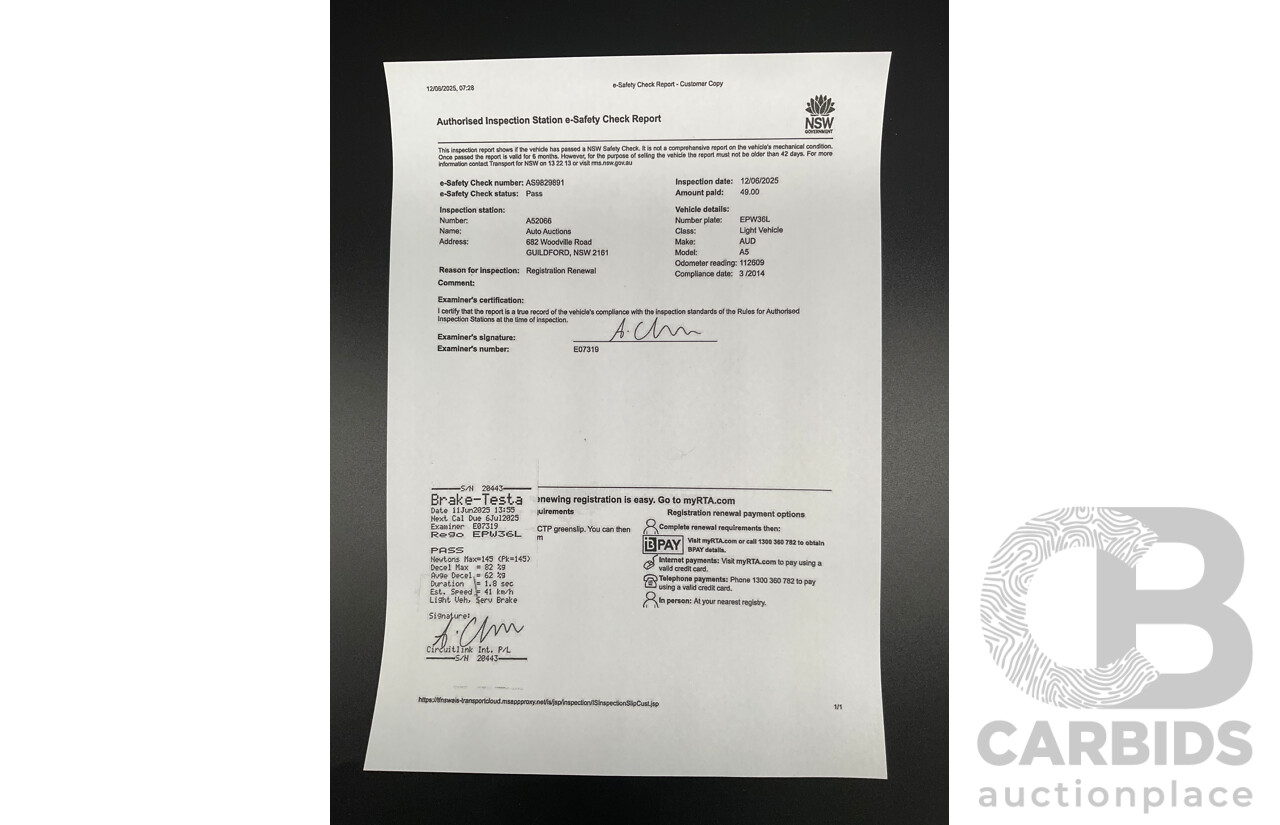 3/2014 Audi A5 2.0 TFSI Quattro S-Line 8T MY14 2d Coupe Monsoon Grey Metallic Turbo 2.0L