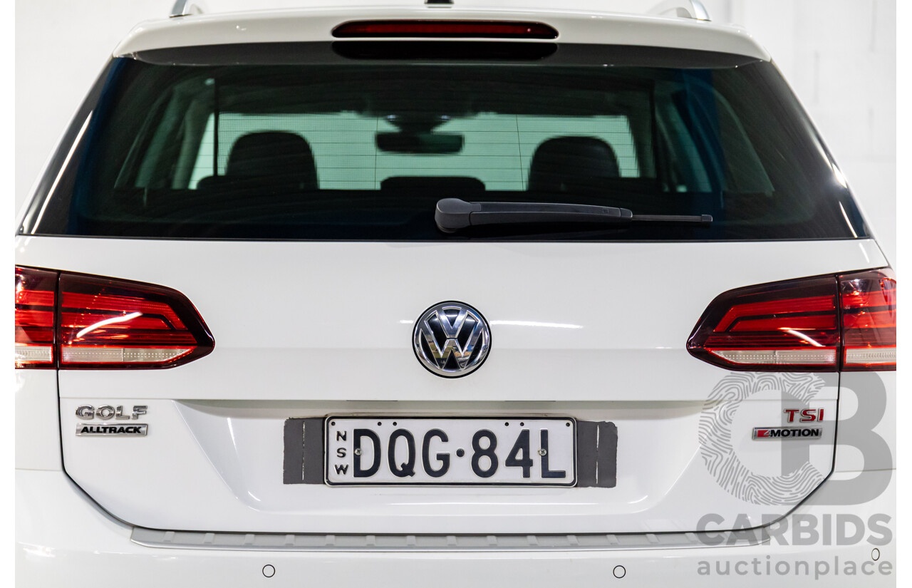 08/2017 Volkswagen Golf Alltrack Premium 132 TSI (AWD) Mk7.5 AU MY18 4d Wagon Pure White Turbo 1.8L