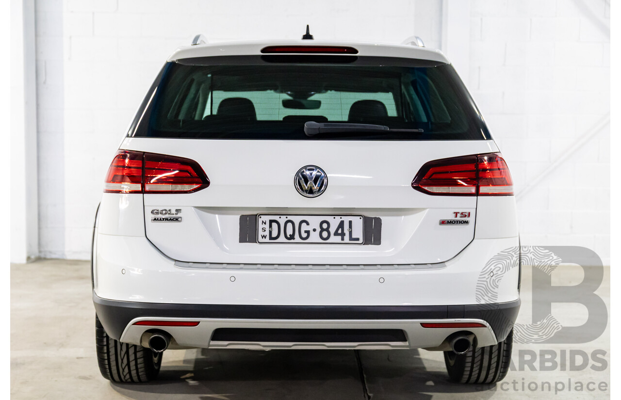 08/2017 Volkswagen Golf Alltrack Premium 132 TSI (AWD) Mk7.5 AU MY18 4d Wagon Pure White Turbo 1.8L