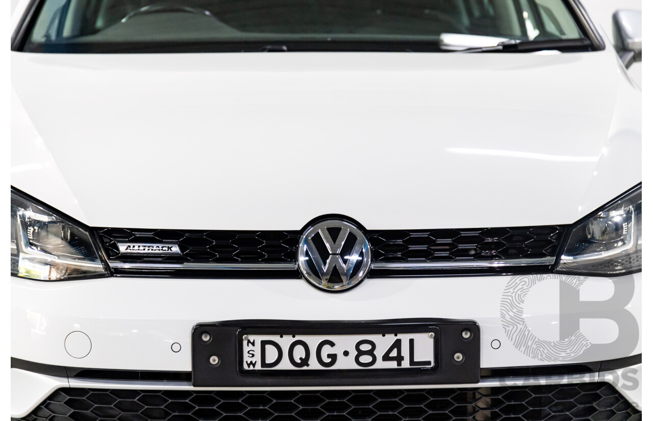 08/2017 Volkswagen Golf Alltrack Premium 132 TSI (AWD) Mk7.5 AU MY18 4d Wagon Pure White Turbo 1.8L