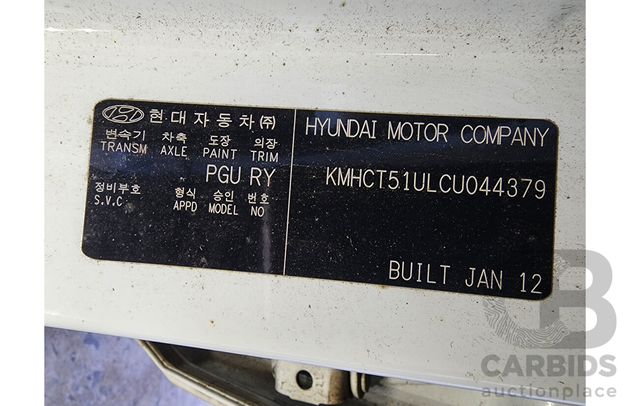 3/2012 Hyundai Accent Active CRDi RB 5d Hatchback White 1.6L