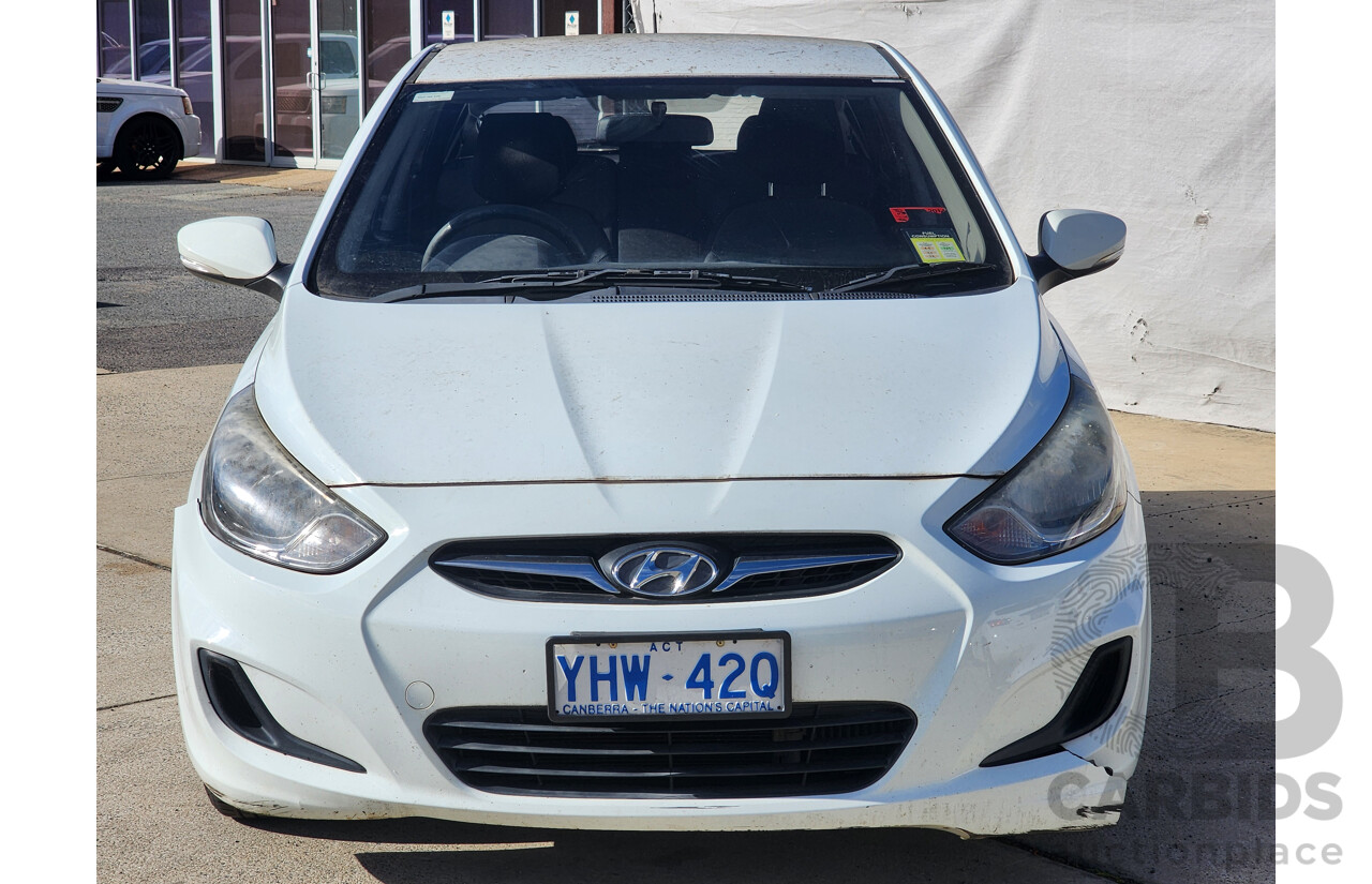 3/2012 Hyundai Accent Active CRDi RB 5d Hatchback White 1.6L