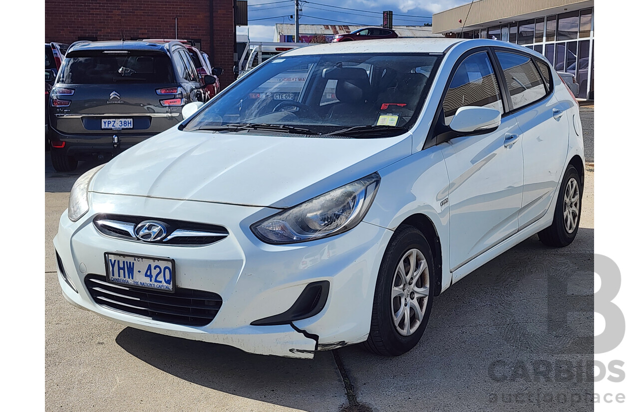 3/2012 Hyundai Accent Active CRDi RB 5d Hatchback White 1.6L
