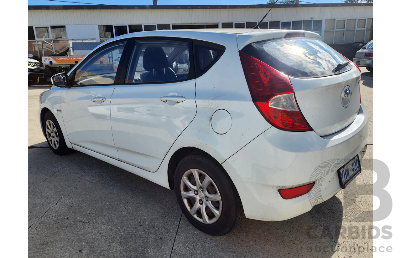3/2012 Hyundai Accent Active CRDi RB 5d Hatchback White 1.6L