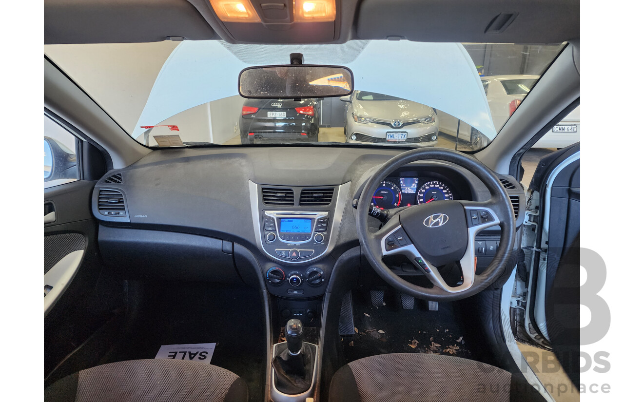 3/2012 Hyundai Accent Active CRDi RB 5d Hatchback White 1.6L