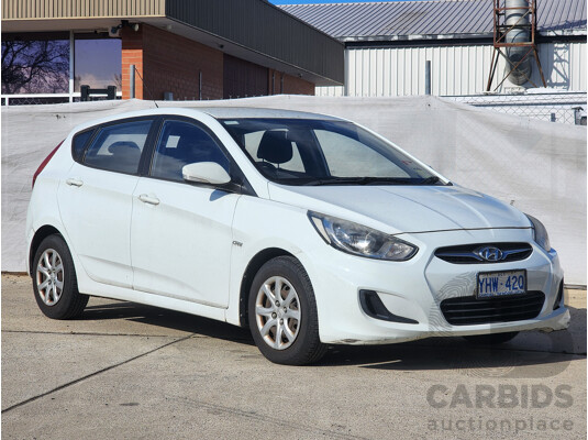 3/2012 Hyundai Accent Active CRDi RB 5d Hatchback White 1.6L
